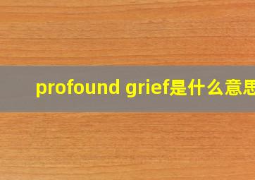 profound grief是什么意思